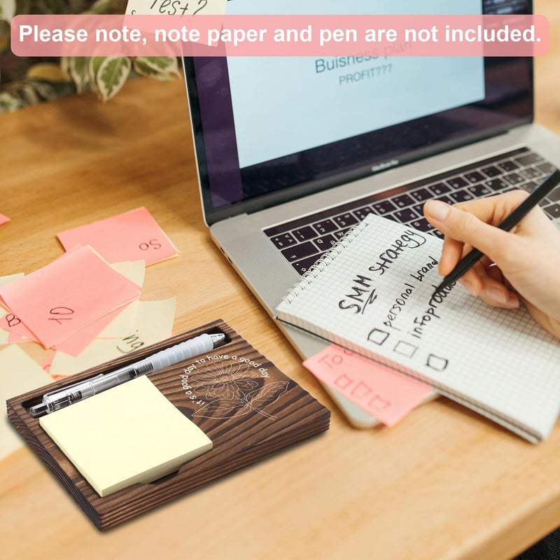 FTONENI Motivational Gifts, Inspirational Gifts, Positive Gifts, Encouraging Gifts, Sticky Note Holder, Post-it Note Dispenser for Desk, Wooden Post-it Note & Pen Holder 6.5" x 4.7" - FTA119 - Image 3